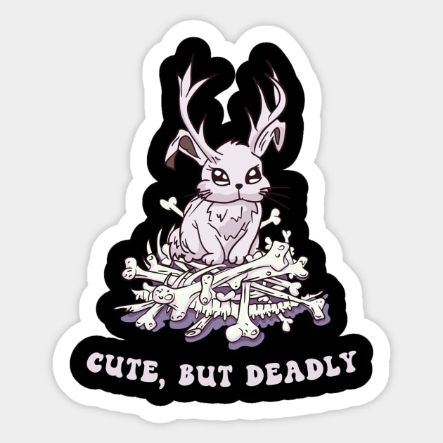 Cute but deadly Pastel Goth Jackalope Mythical Creature Sticker by secondskin